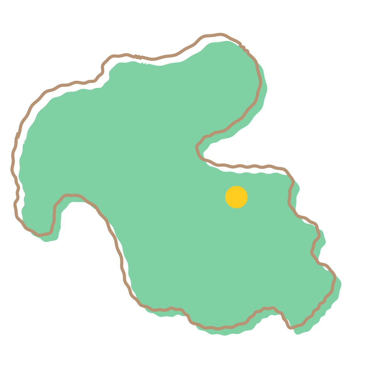 大分県の無料フリーイラスト|簡易・県庁あり・イラスト風(緑)