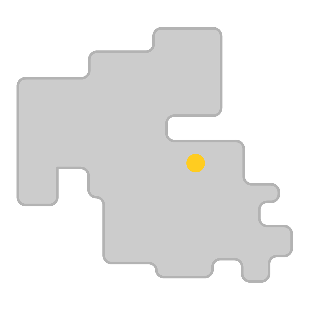 大分県の無料フリーイラスト|簡易・県庁あり・角丸(グレー)