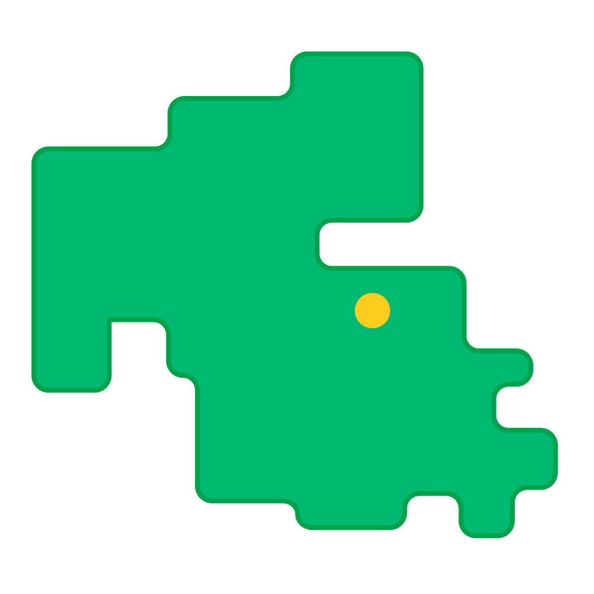 大分県の無料フリーイラスト｜簡易・県庁あり・角丸(緑)