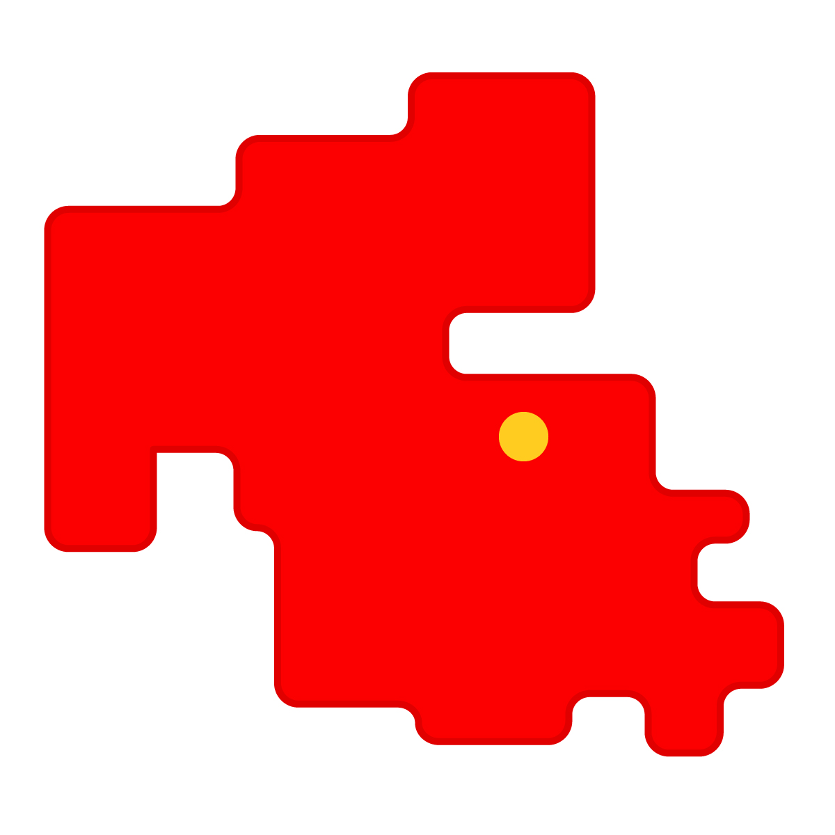 大分県の無料フリーイラスト|簡易・県庁あり・角丸(赤)