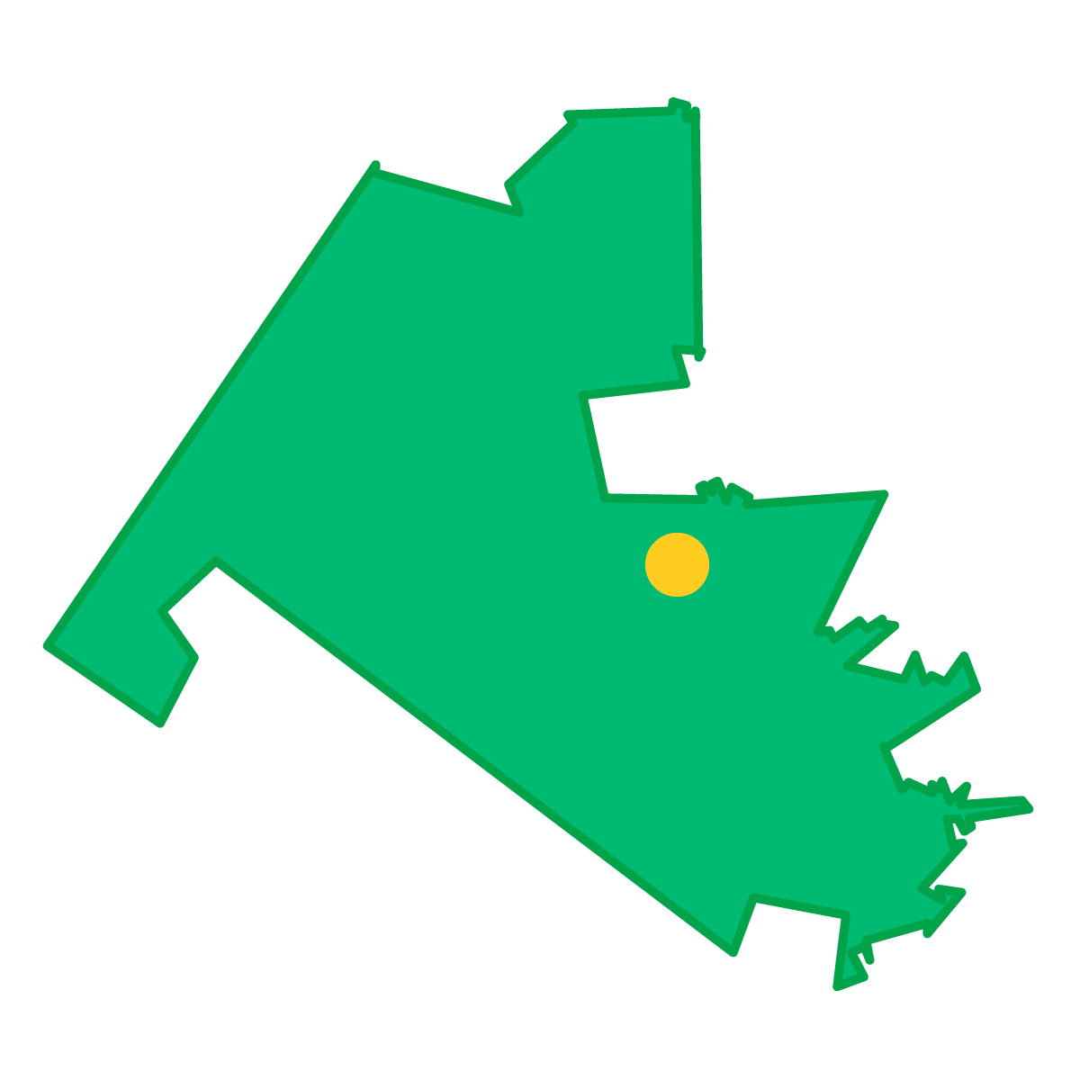 大分県の無料フリーイラスト|簡易・県庁あり・単純化(緑)