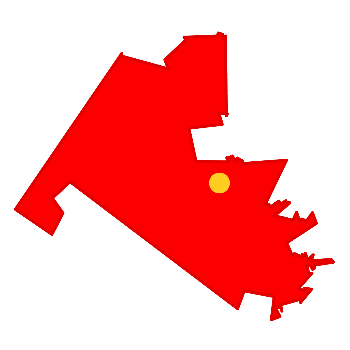 大分県の無料フリーイラスト|簡易・県庁あり・単純化(赤)