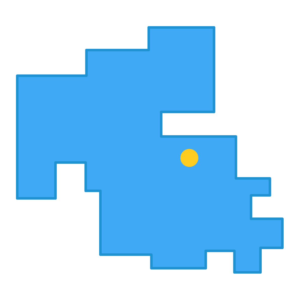 大分県の無料フリーイラスト|簡易・県庁あり・四角(青)