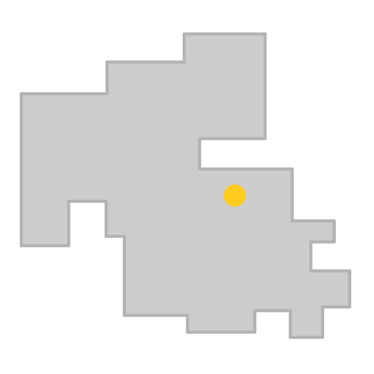 大分県の無料フリーイラスト｜簡易・県庁あり・四角(グレー)