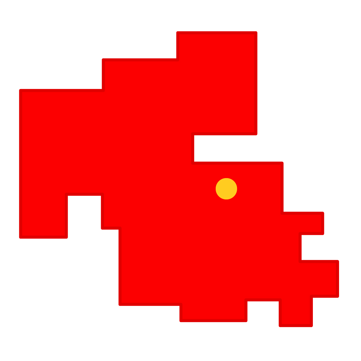 大分県の無料フリーイラスト|簡易・県庁あり・四角(赤)