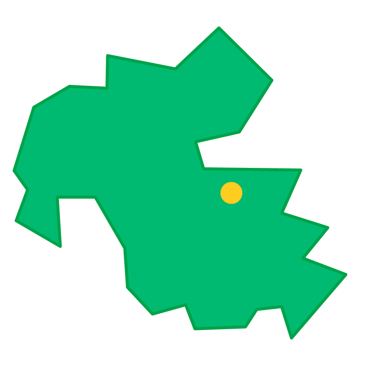 大分県の無料フリーイラスト|簡易・県庁あり・三角(緑)