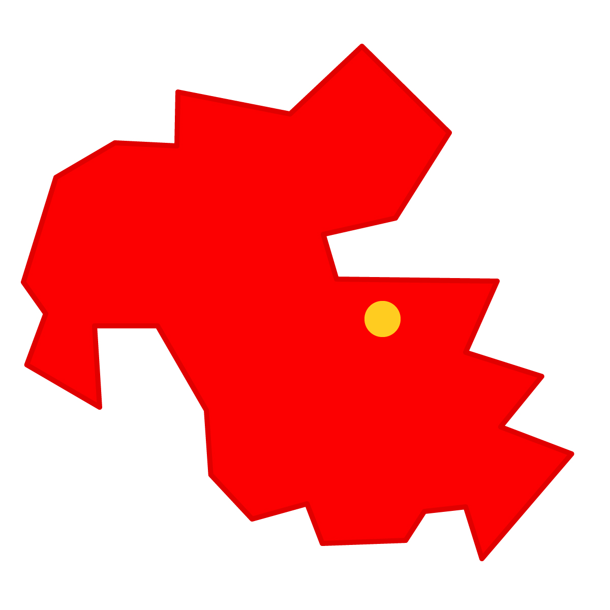 大分県の無料フリーイラスト|簡易・県庁あり・三角(赤)