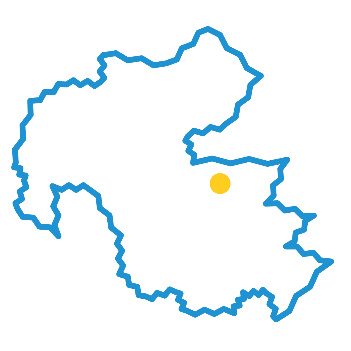 大分県の無料フリーイラスト|簡易・県庁あり・ジグザグ(青)