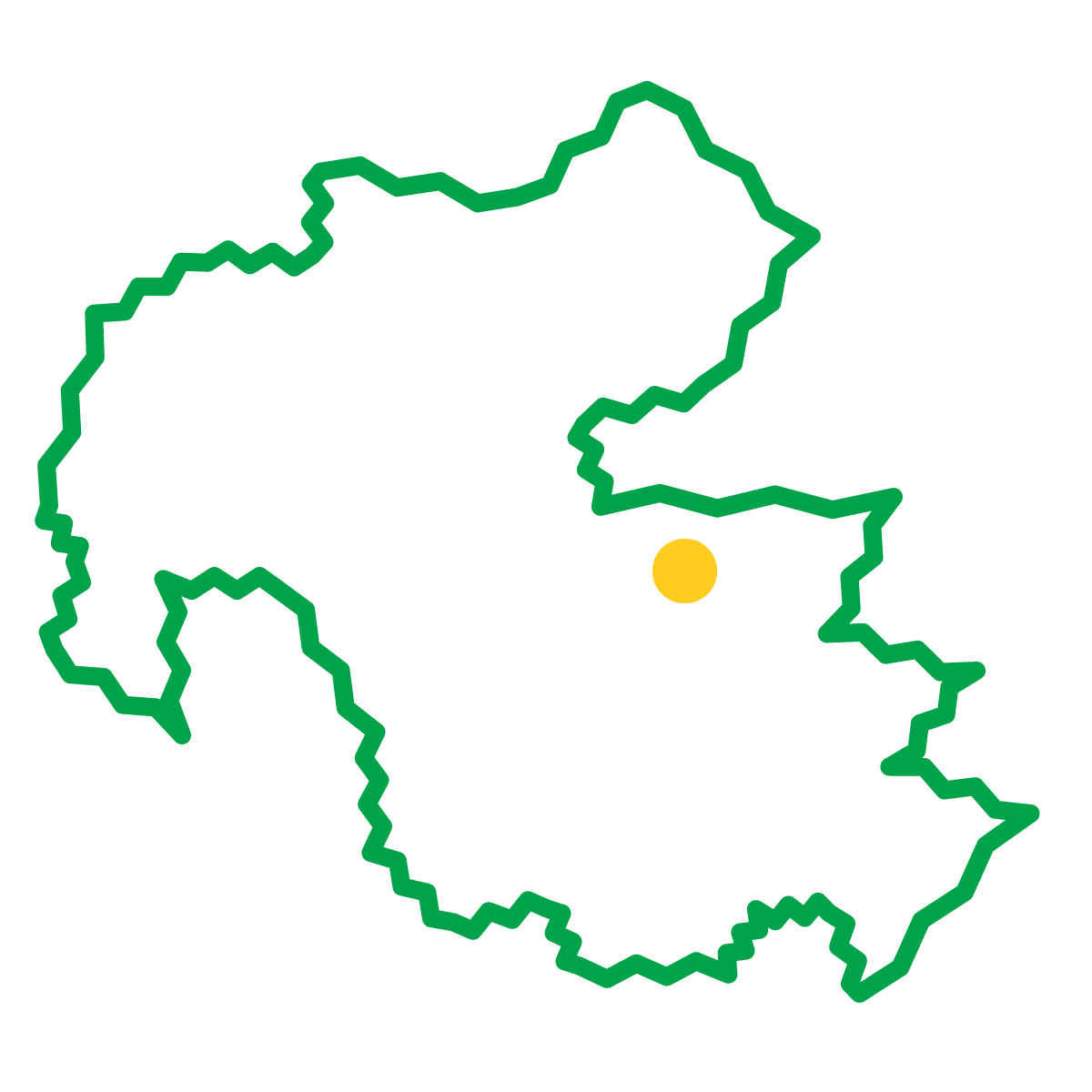 大分県の無料フリーイラスト|簡易・県庁あり・ジグザグ(緑)