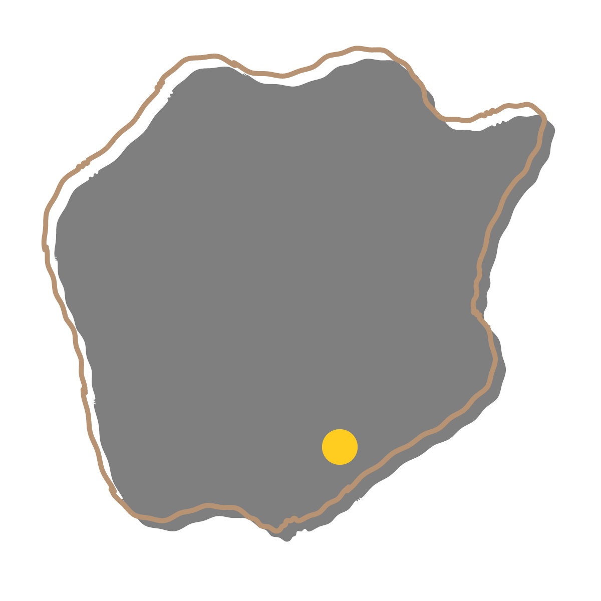 岡山県の無料フリーイラスト｜簡易・県庁あり・イラスト風(黒)