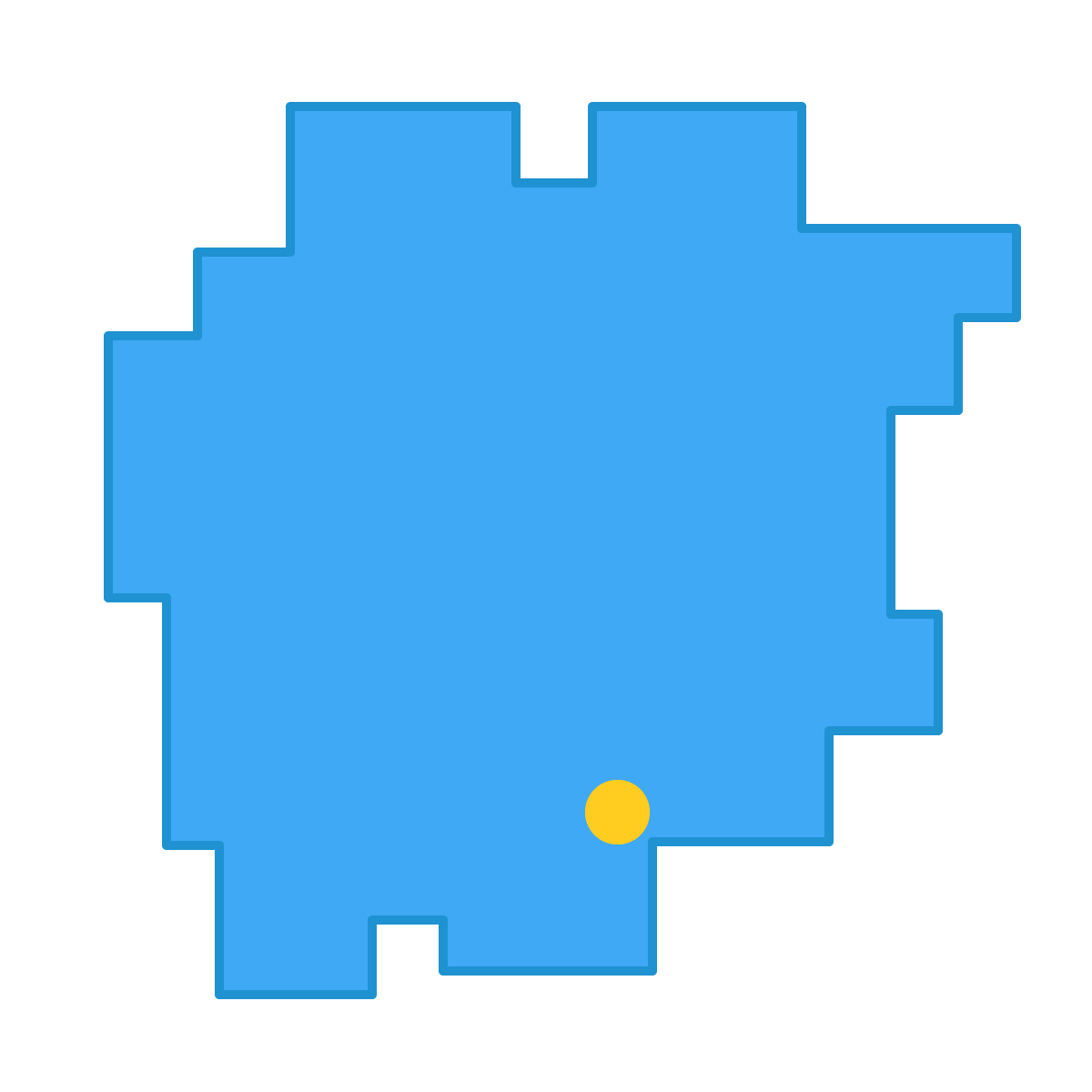 岡山県の無料フリーイラスト｜簡易・県庁あり・四角(青)