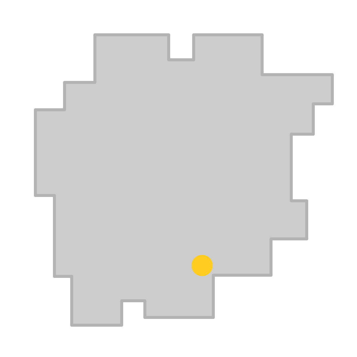 岡山県の無料フリーイラスト|簡易・県庁あり・四角(グレー)