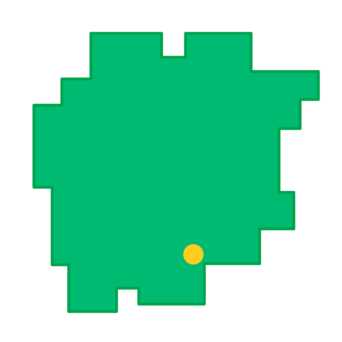 岡山県の無料フリーイラスト|簡易・県庁あり・四角(緑)
