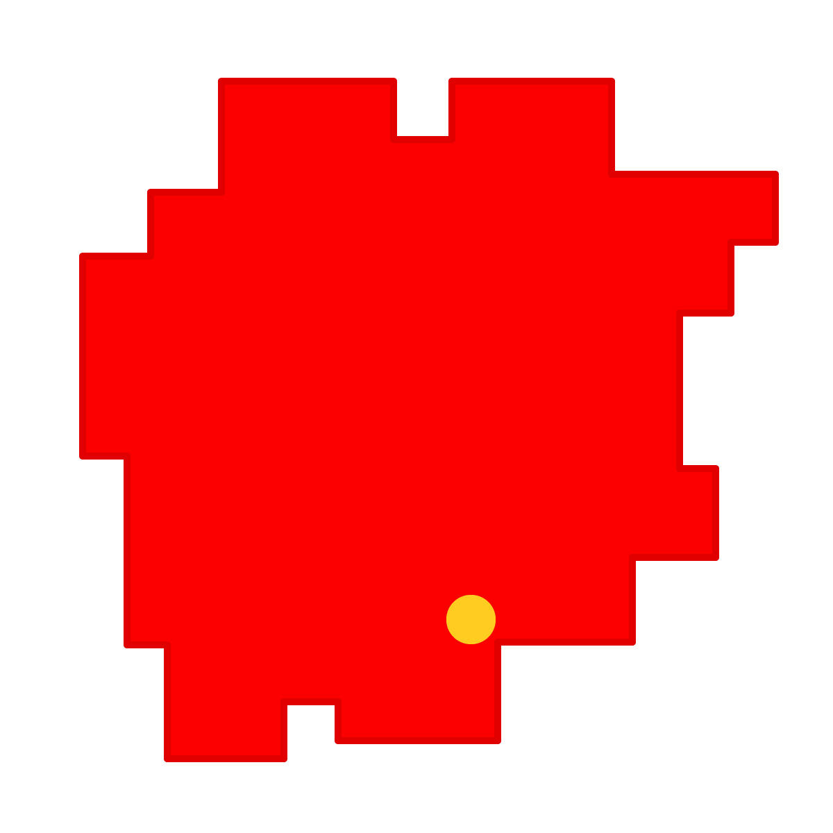 岡山県の無料フリーイラスト|簡易・県庁あり・四角(赤)