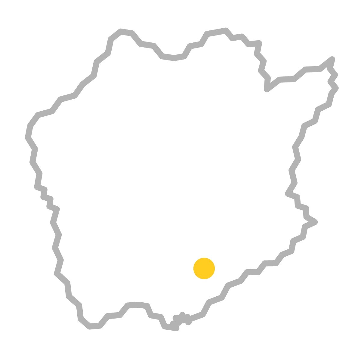 岡山県の無料フリーイラスト｜簡易・県庁あり・ジグザグ(グレー)