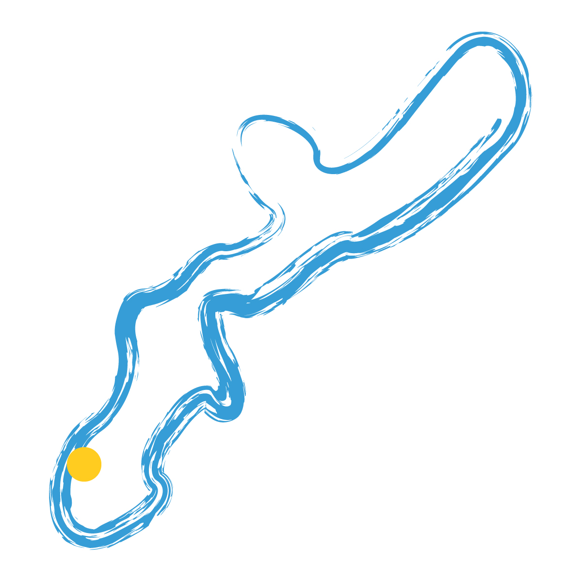 沖縄県の無料フリーイラスト|簡易・県庁あり・毛筆(青)