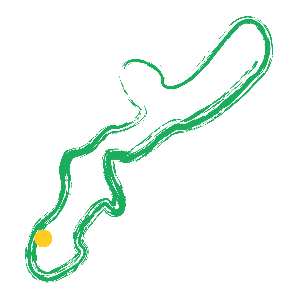 沖縄県の無料フリーイラスト｜簡易・県庁あり・毛筆(緑)