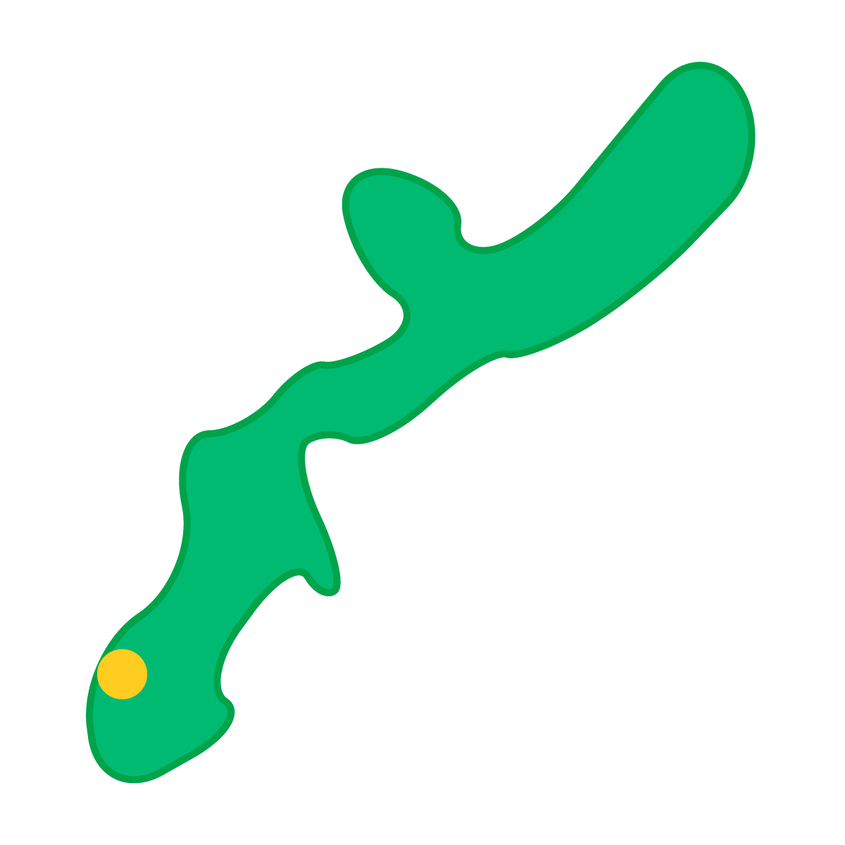 沖縄県の無料フリーイラスト|簡易・県庁あり・曲線(緑)