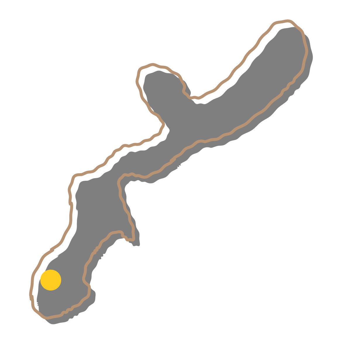 沖縄県の無料フリーイラスト｜簡易・県庁あり・イラスト風(黒)