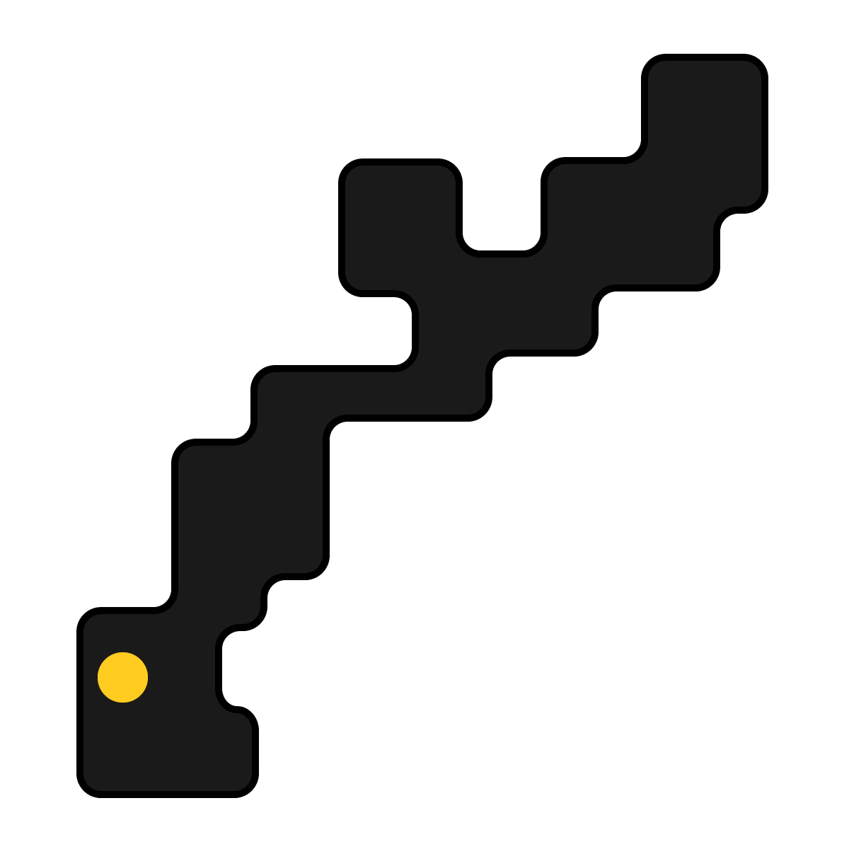 沖縄県の無料フリーイラスト｜簡易・県庁あり・角丸(黒)