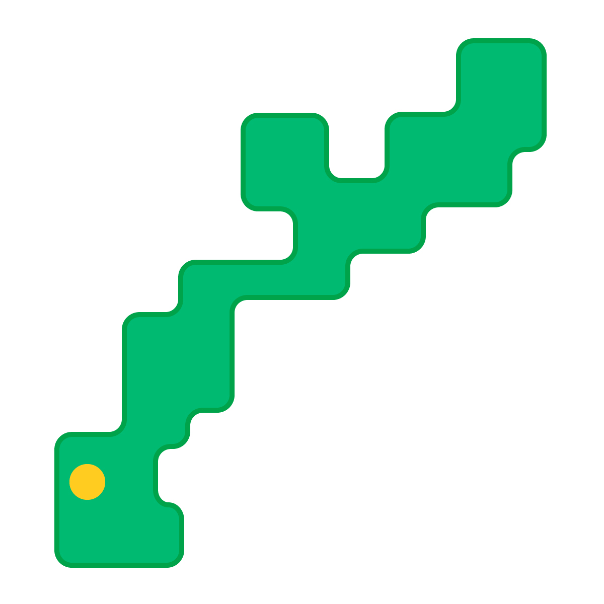 沖縄県の無料フリーイラスト｜簡易・県庁あり・角丸(緑)