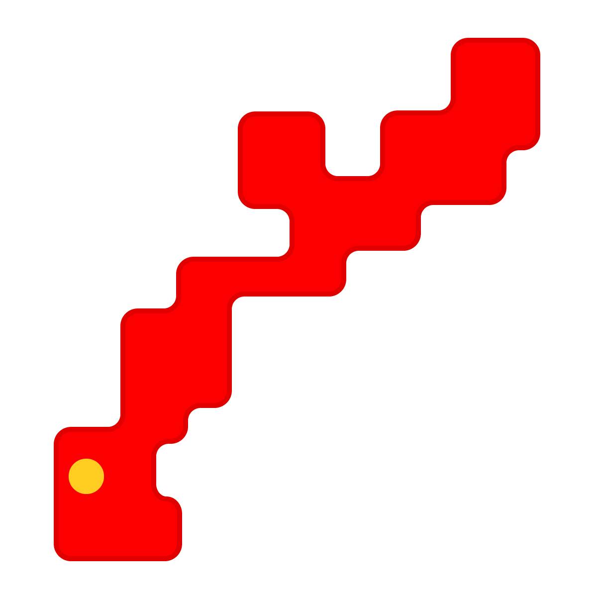 沖縄県の無料フリーイラスト｜簡易・県庁あり・角丸(赤)