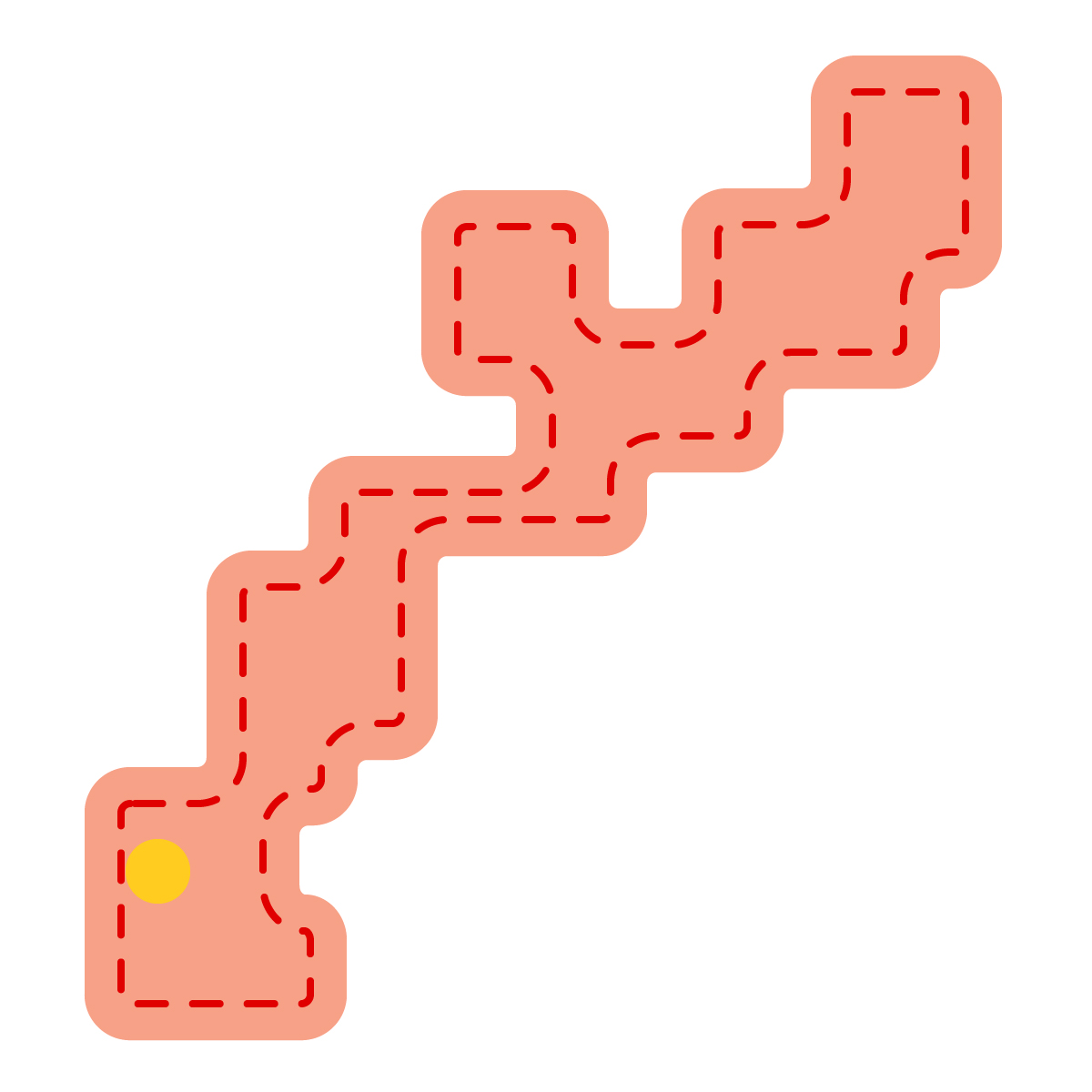 沖縄県の無料フリーイラスト｜簡易・県庁あり・角丸ステッチ(赤)