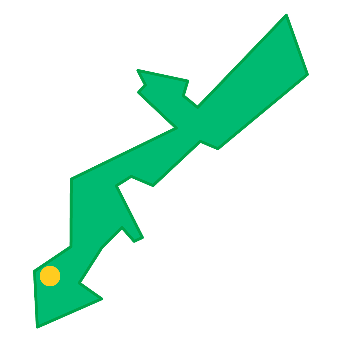 沖縄県の無料フリーイラスト|簡易・県庁あり・単純化(緑)