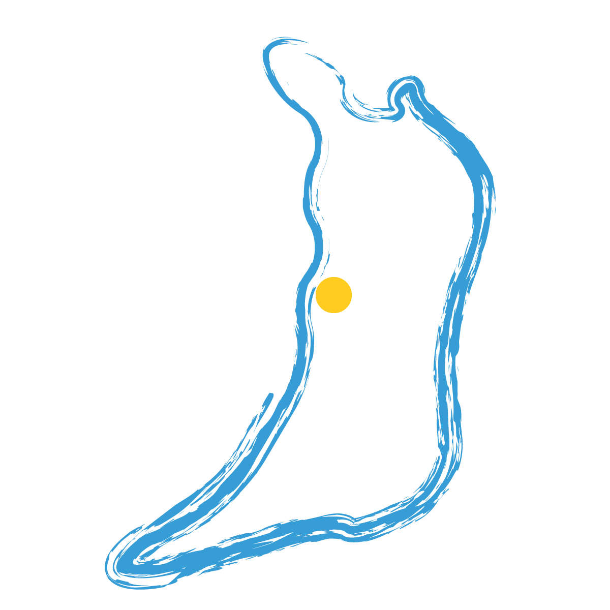 大阪府の無料フリーイラスト｜簡易・県庁あり・毛筆(青)