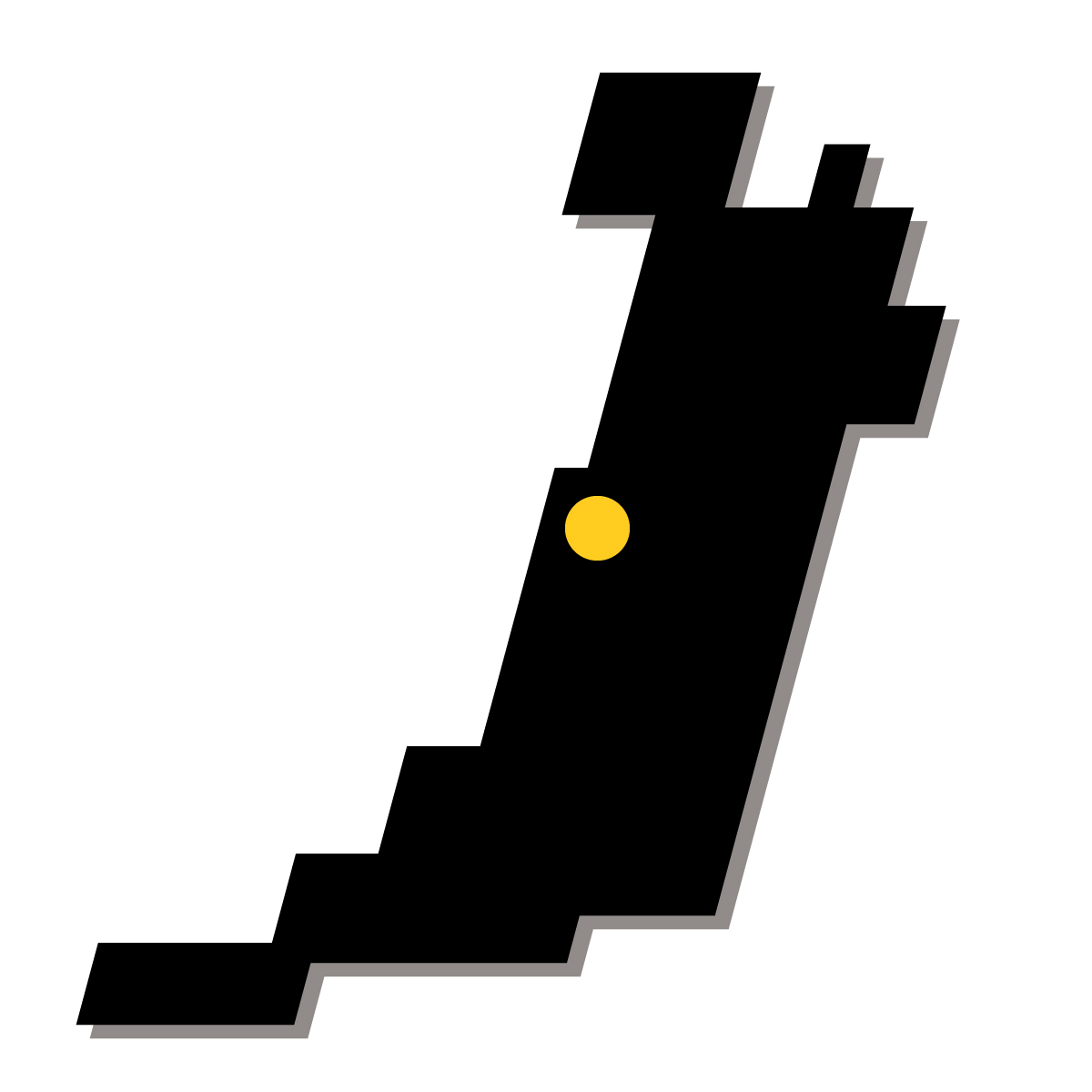 大阪府の無料フリーイラスト｜簡易・県庁あり・四角斜め(黒)