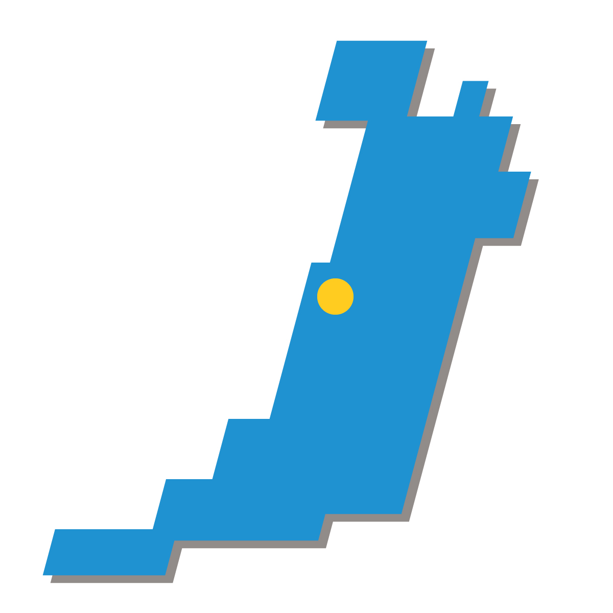 大阪府の無料フリーイラスト|簡易・県庁あり・四角斜め(青)