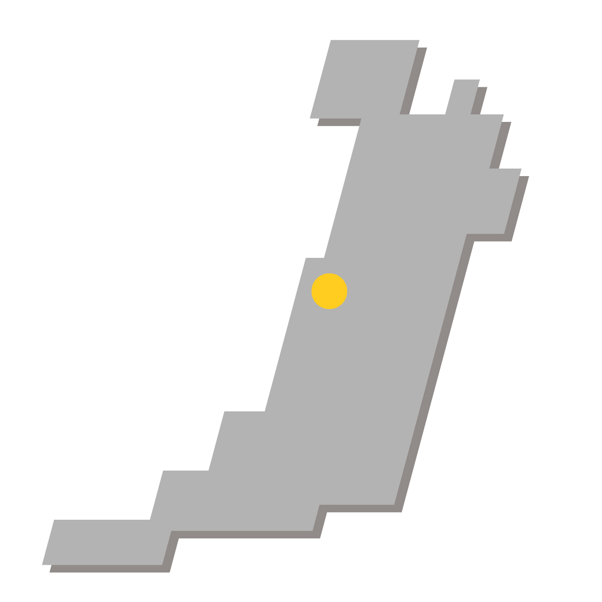 大阪府の無料フリーイラスト|簡易・県庁あり・四角斜め(グレー)