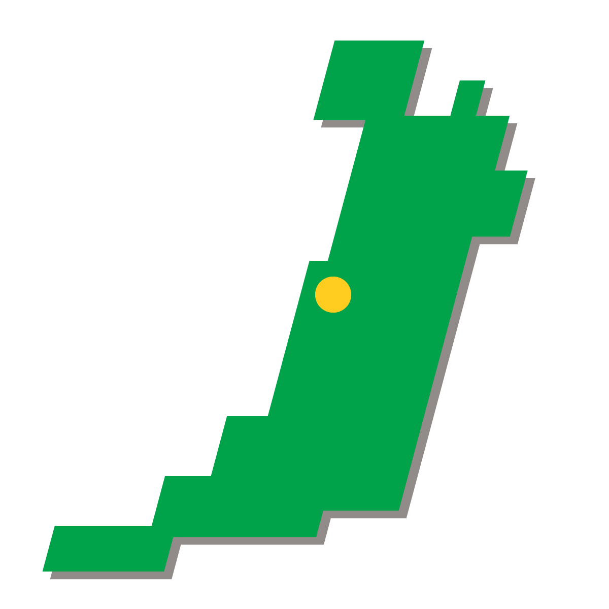 大阪府の無料フリーイラスト|簡易・県庁あり・四角斜め(緑)