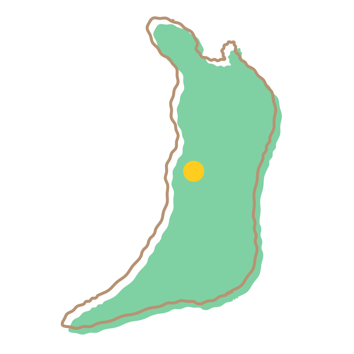 大阪府の無料フリーイラスト|簡易・県庁あり・イラスト風(緑)