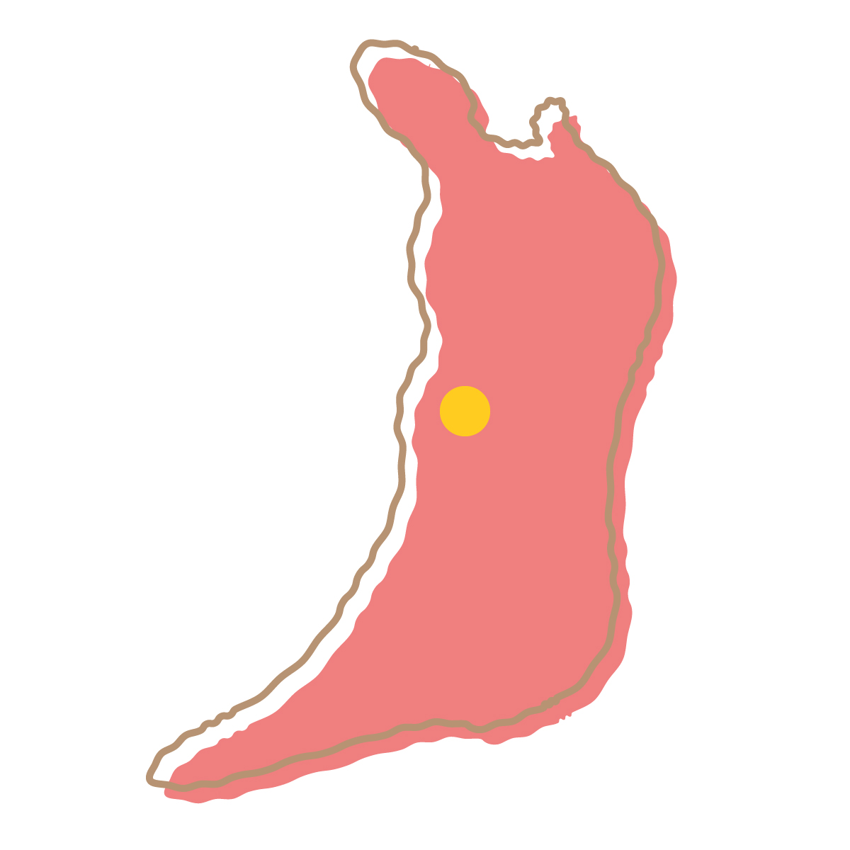 大阪府の無料フリーイラスト|簡易・県庁あり・イラスト風(赤)
