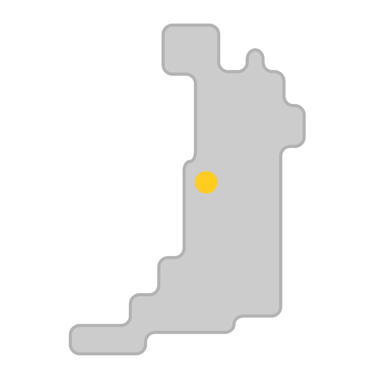 大阪府の無料フリーイラスト｜簡易・県庁あり・角丸(グレー)