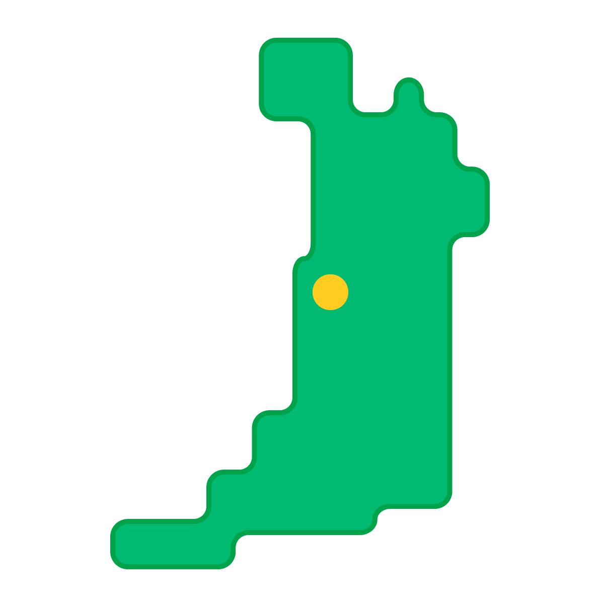 大阪府の無料フリーイラスト|簡易・県庁あり・角丸(緑)