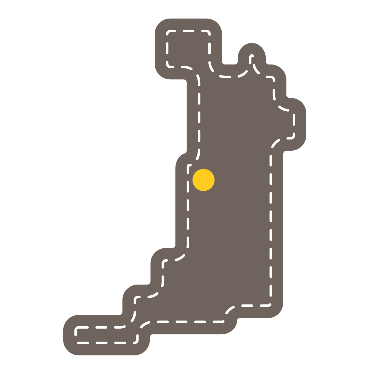 大阪府の無料フリーイラスト|簡易・県庁あり・角丸ステッチ(黒)