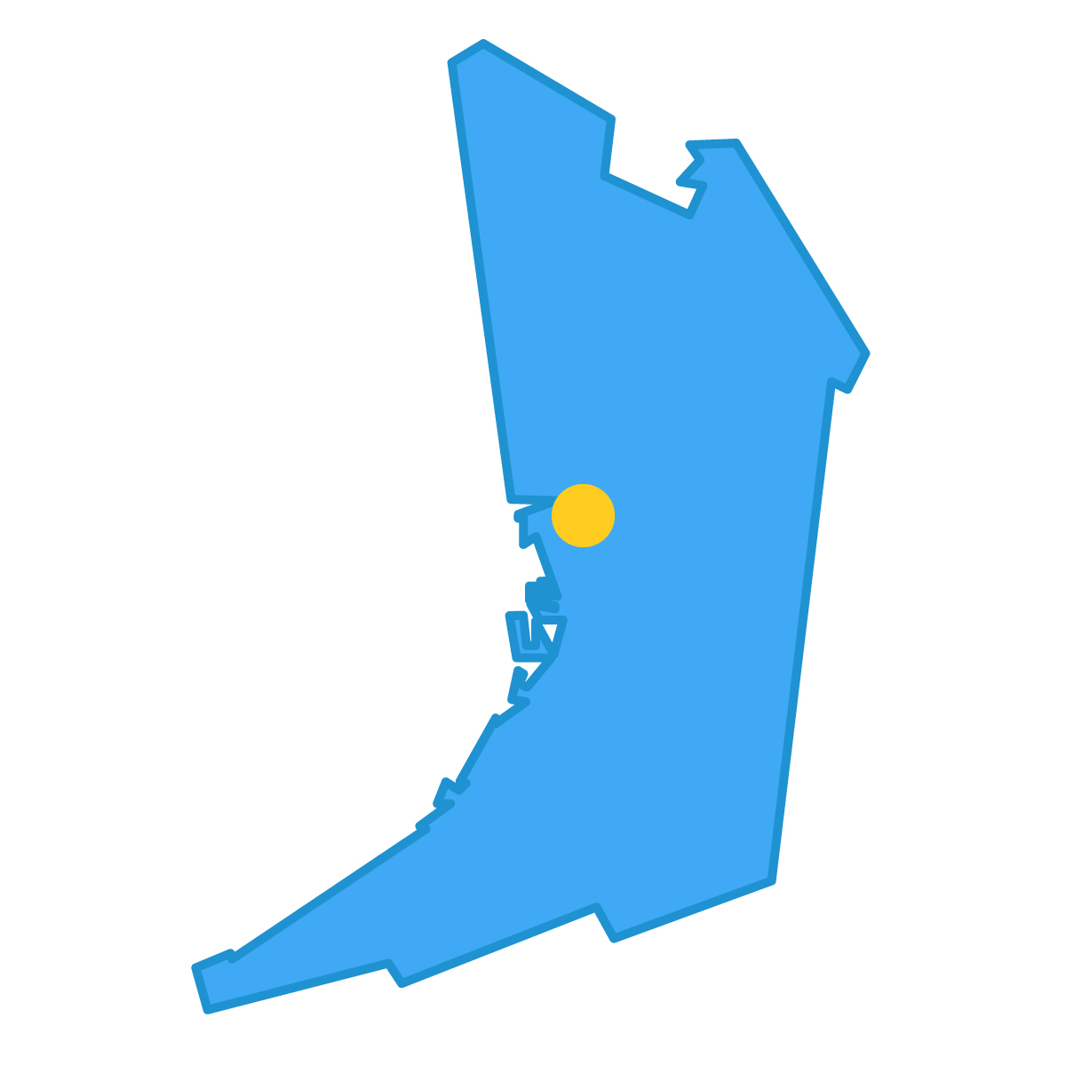 大阪府の無料フリーイラスト｜簡易・県庁あり・単純化(青)