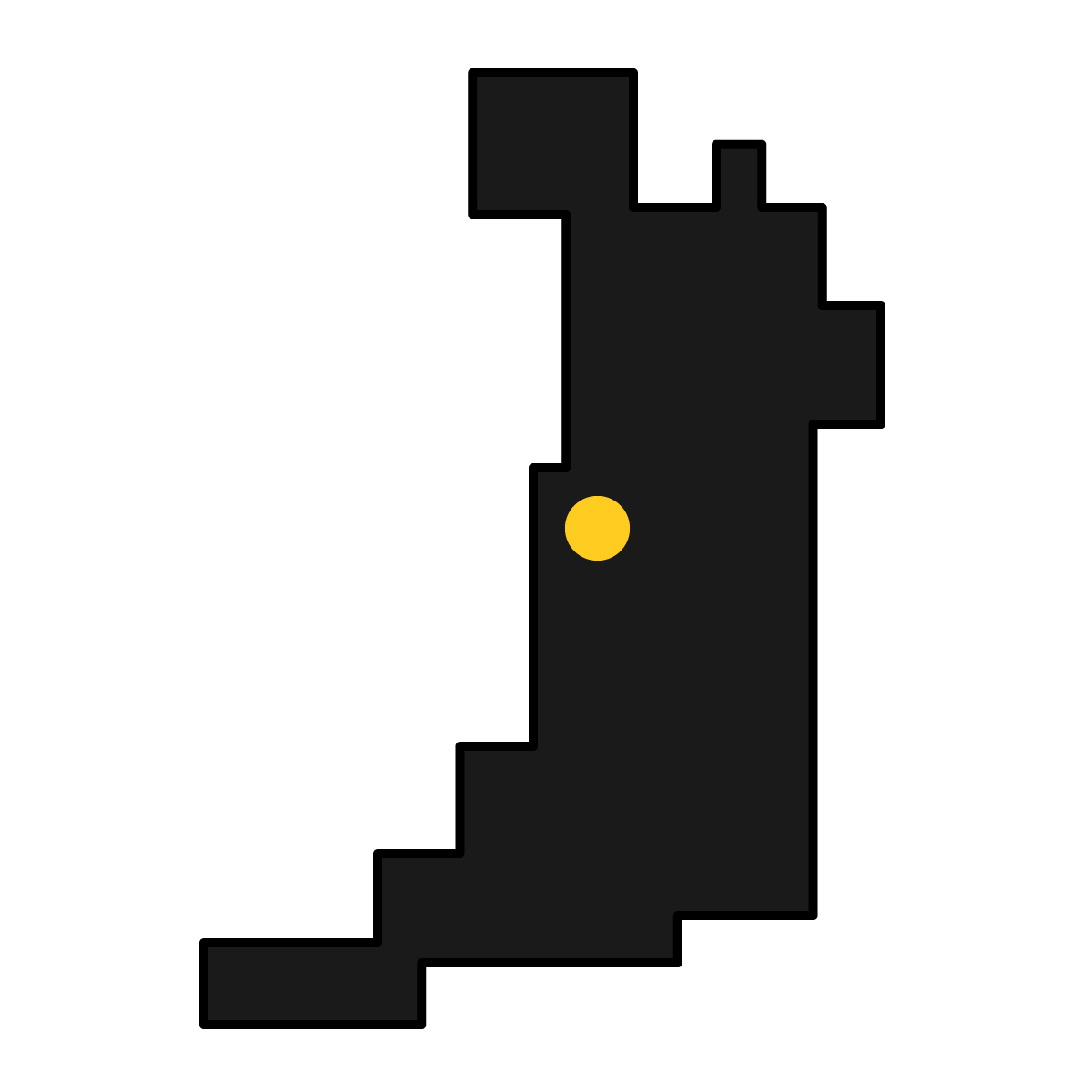 大阪府の無料フリーイラスト|簡易・県庁あり・四角(黒)