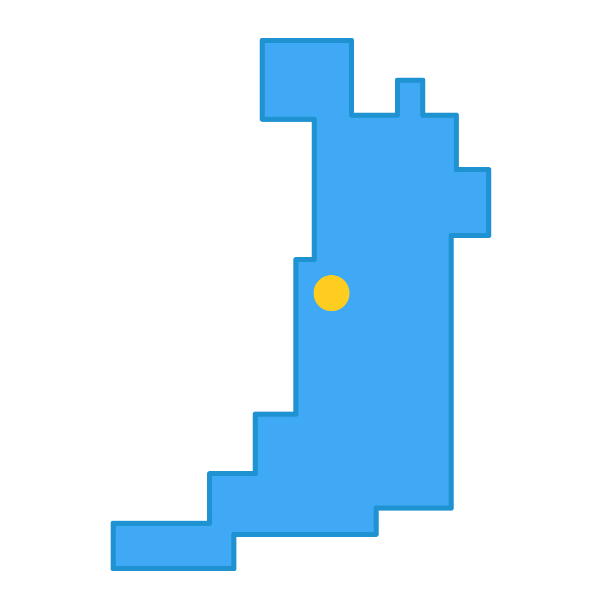 大阪府の無料フリーイラスト｜簡易・県庁あり・四角(青)