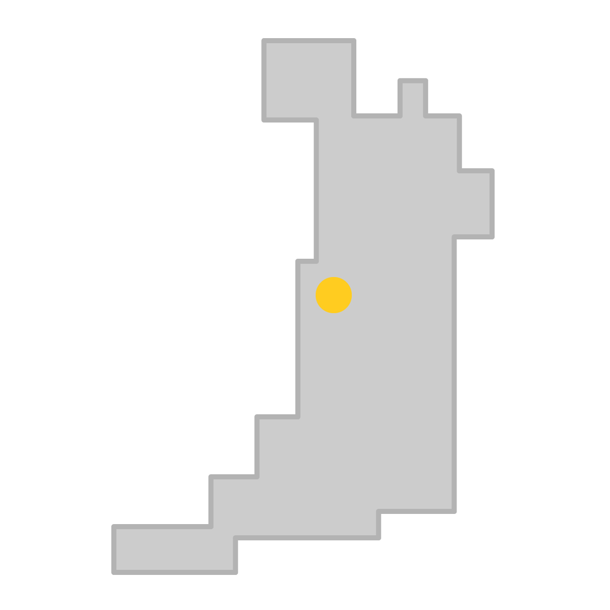 大阪府の無料フリーイラスト｜簡易・県庁あり・四角(グレー)