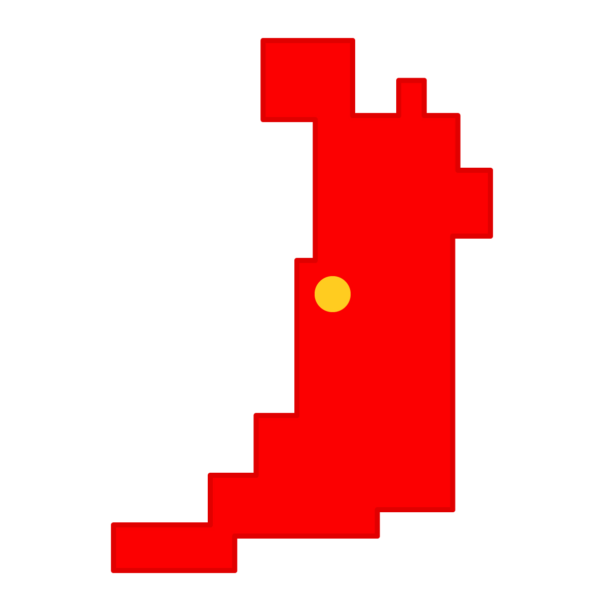 大阪府の無料フリーイラスト｜簡易・県庁あり・四角(赤)