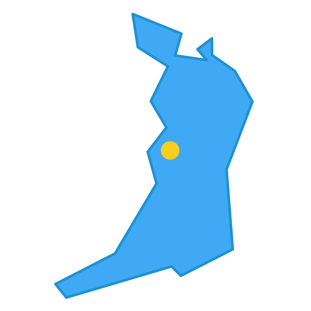 大阪府の無料フリーイラスト｜簡易・県庁あり・三角(青)