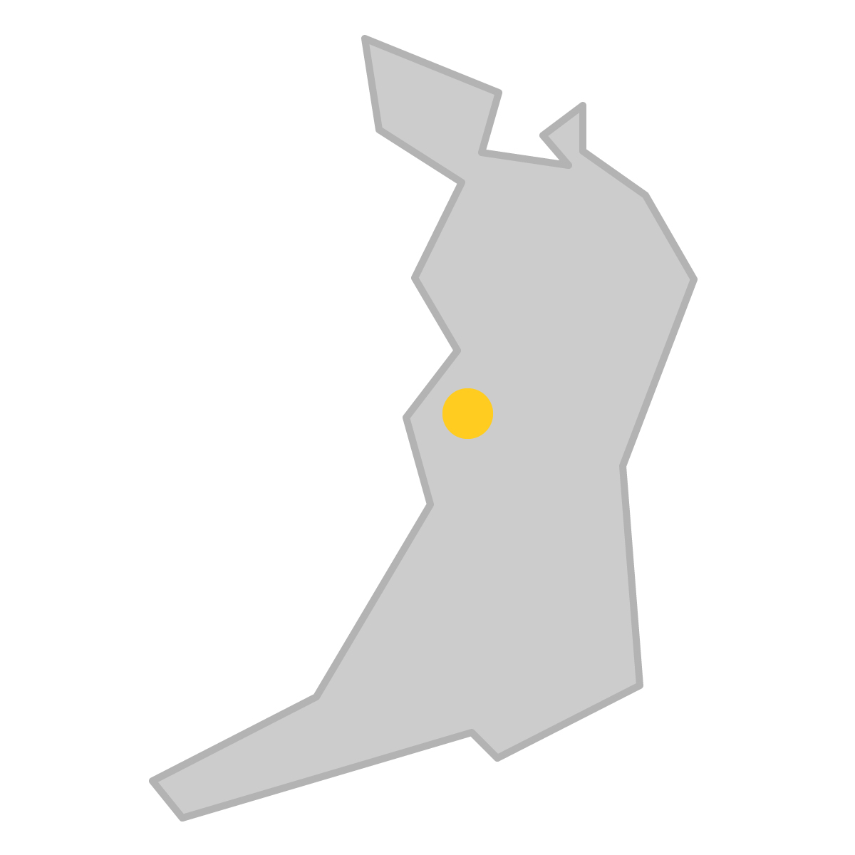 大阪府の無料フリーイラスト｜簡易・県庁あり・三角(グレー)