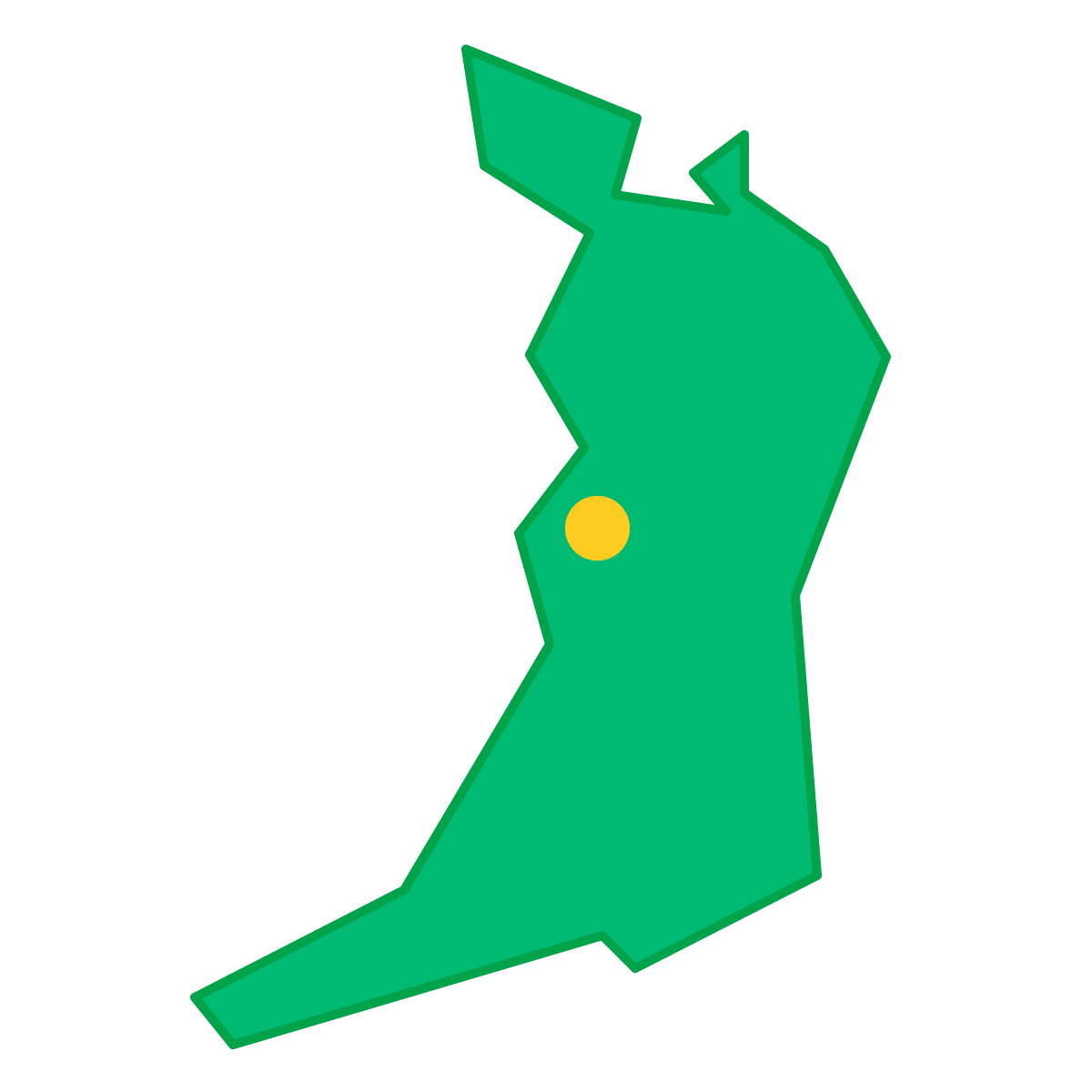 大阪府の無料フリーイラスト|簡易・県庁あり・三角(緑)