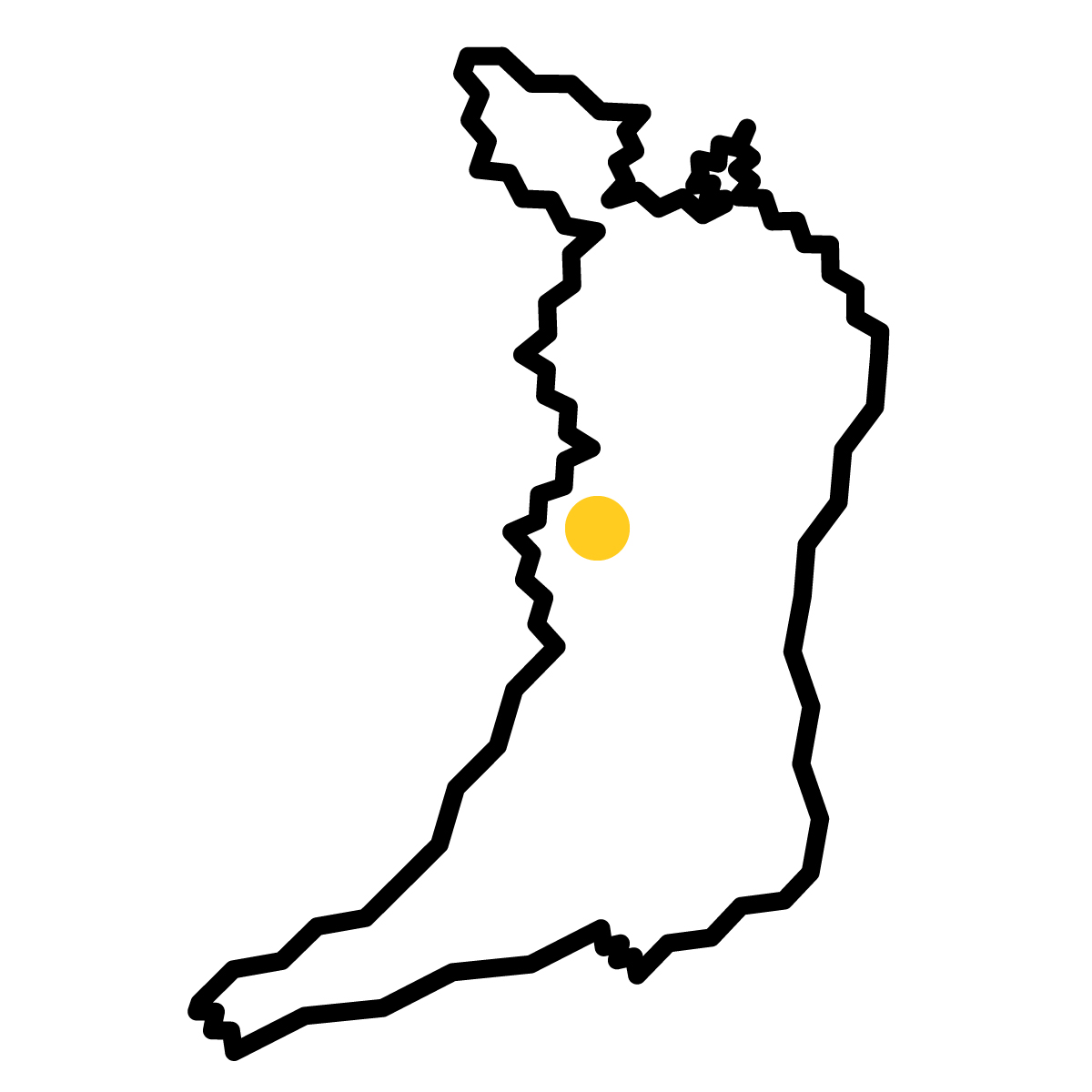 大阪府の無料フリーイラスト|簡易・県庁あり・ジグザグ(黒)