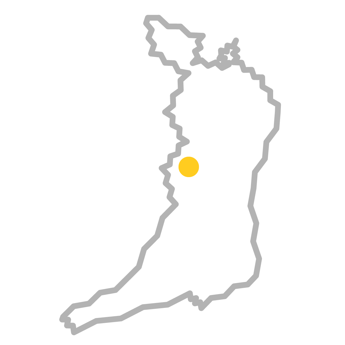 大阪府の無料フリーイラスト｜簡易・県庁あり・ジグザグ(グレー)