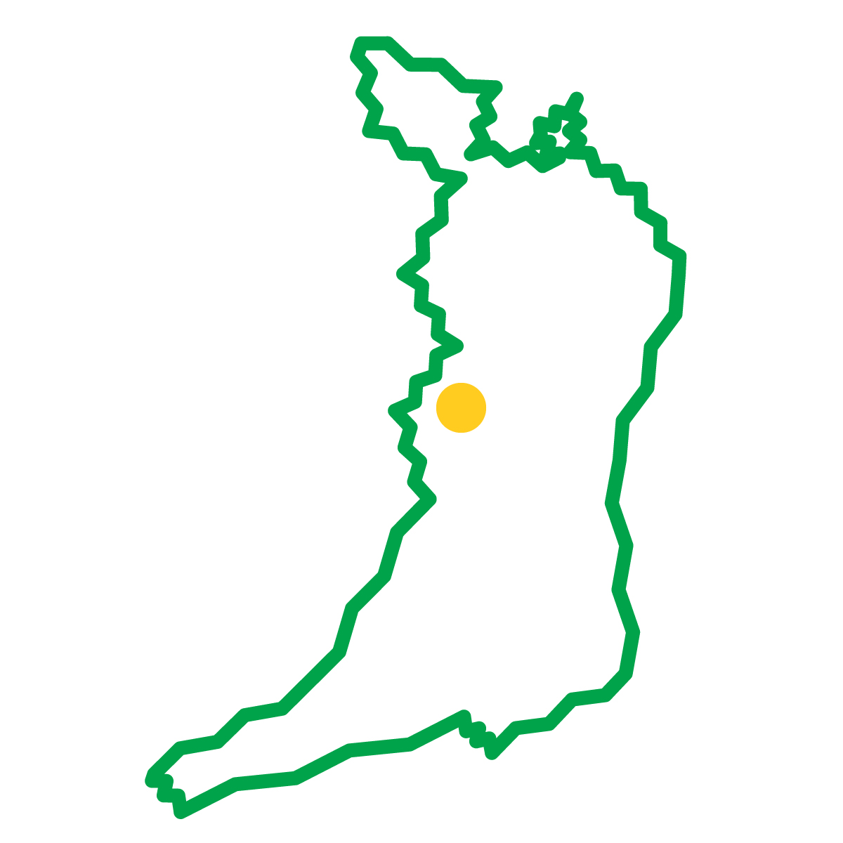 大阪府の無料フリーイラスト|簡易・県庁あり・ジグザグ(緑)