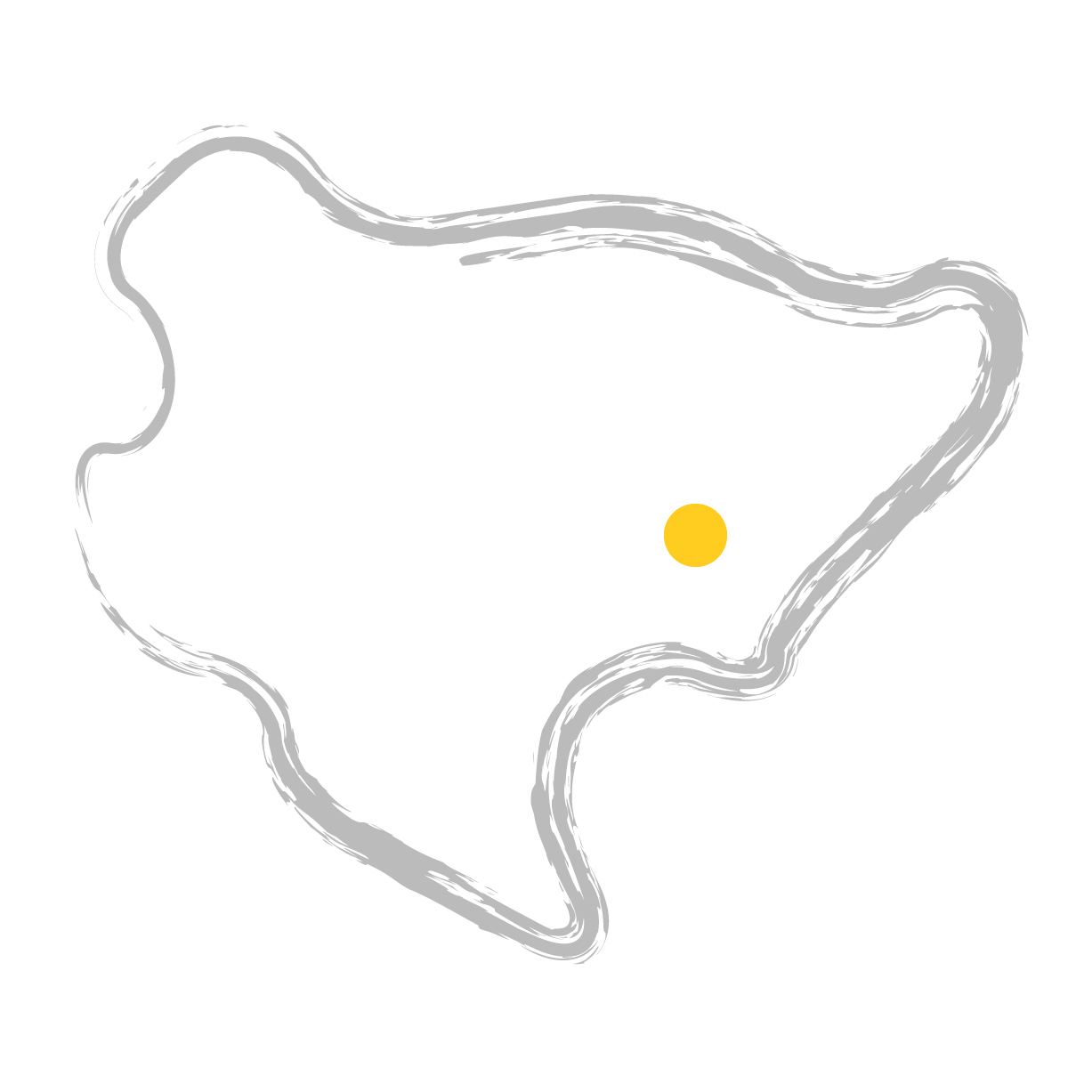 佐賀県の無料フリーイラスト|簡易・県庁あり・毛筆(グレー)